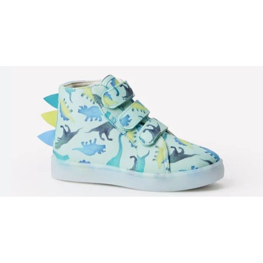 Fabkids Boys dinosaur style High-top Sneakers size 12 Kids Sole Lights Up